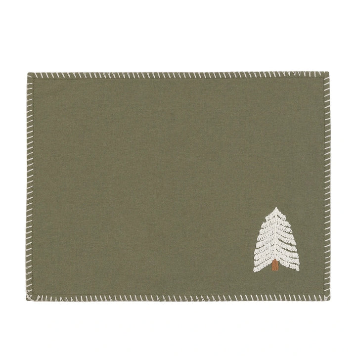 Woodland Set of 4 Embroidered Tree Placemats