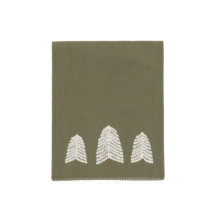 Woodland Embroidered Trees Table Runner