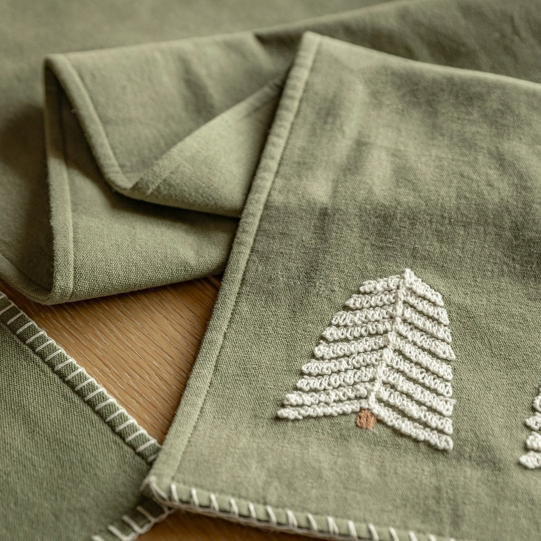Woodland Embroidered Trees Table Runner