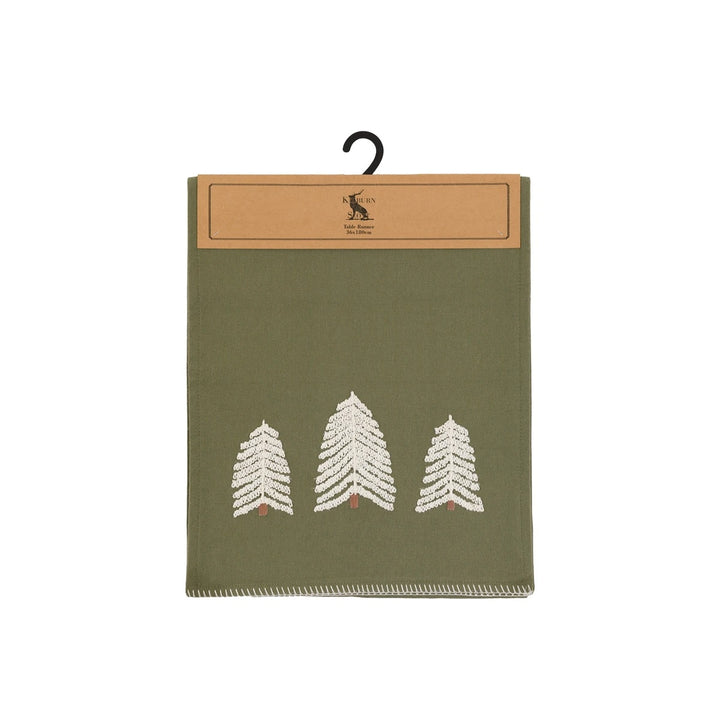 Woodland Embroidered Trees Table Runner