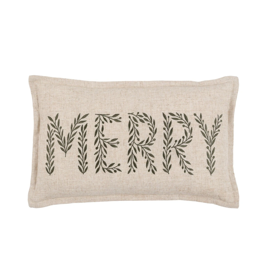 Woodland Embroidered Merry Cushion 50x30cm