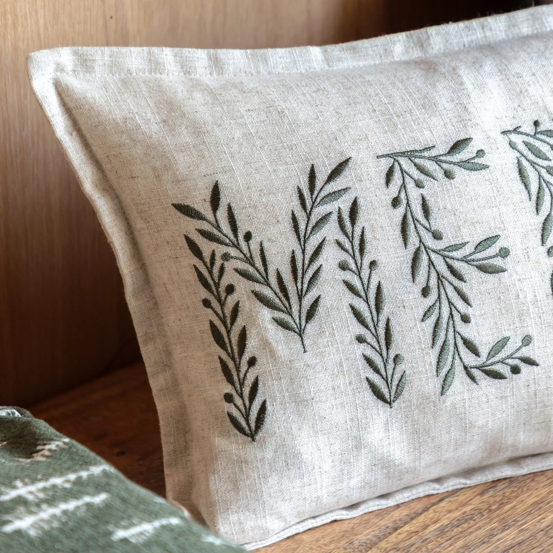 Woodland Embroidered Merry Cushion 50x30cm