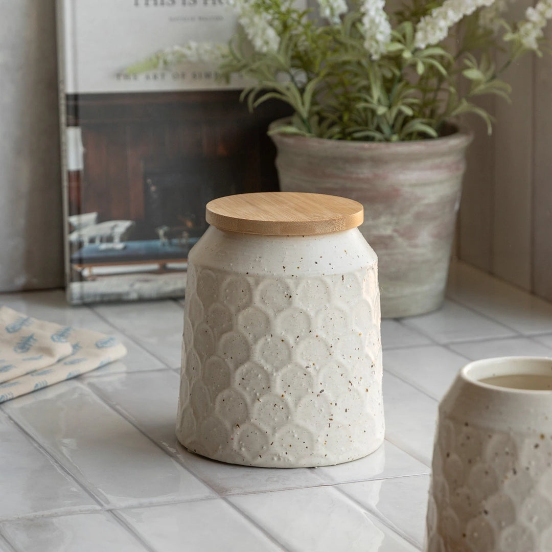 Speckle Ceramic Jar - Natural