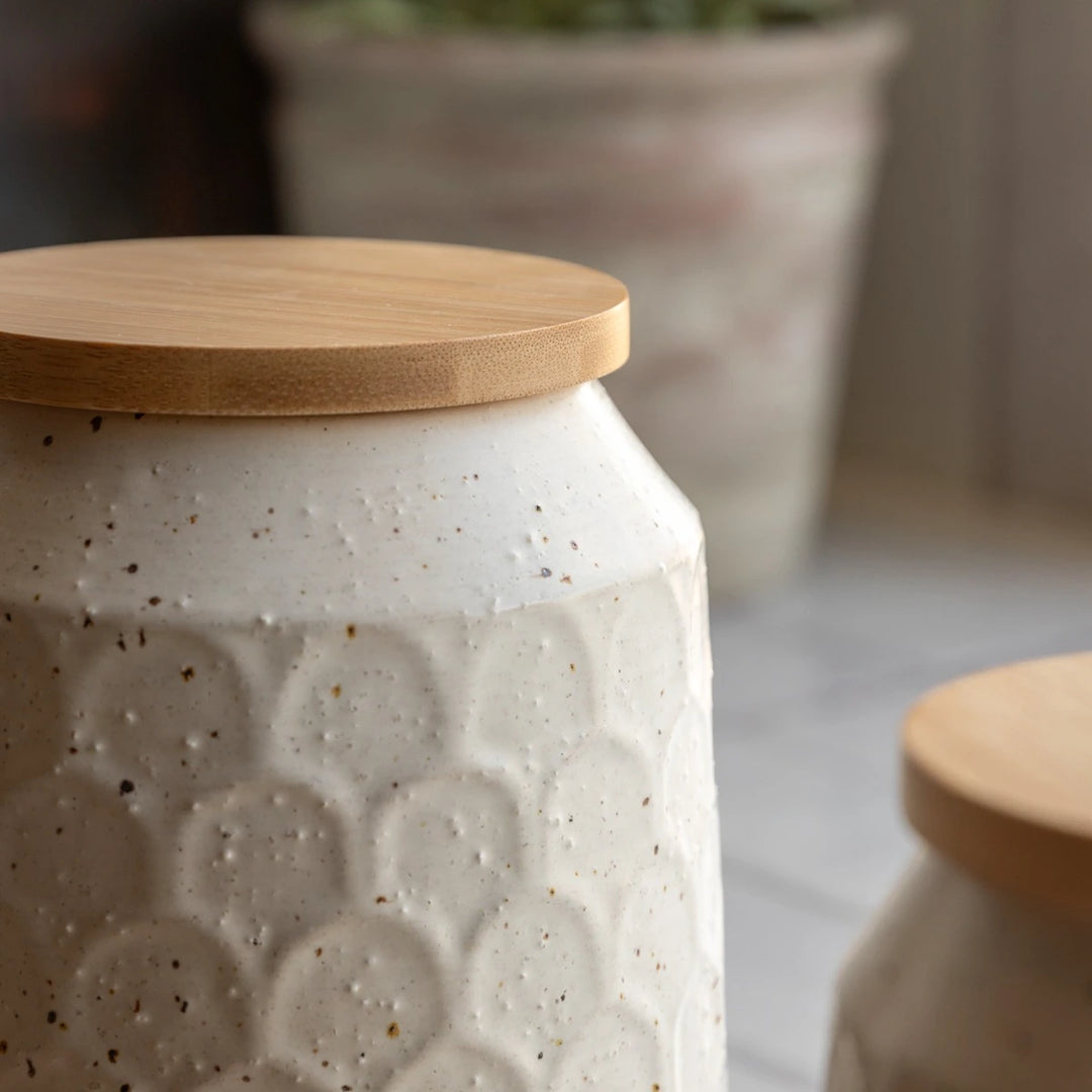 Speckle Ceramic Jar - Natural