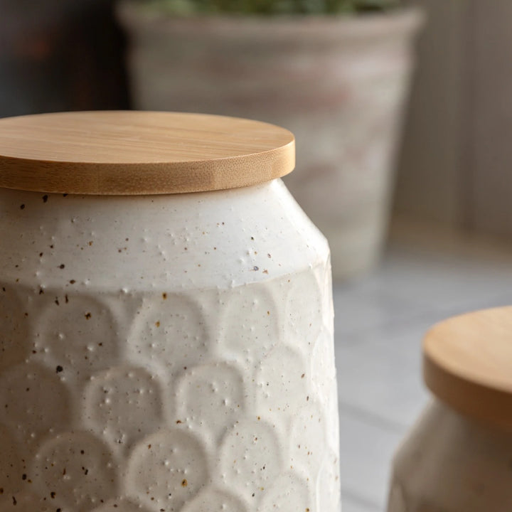 Speckle Ceramic Jar - Natural