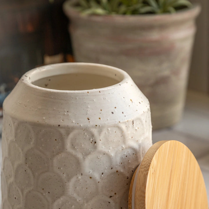 Speckle Ceramic Jar - Natural