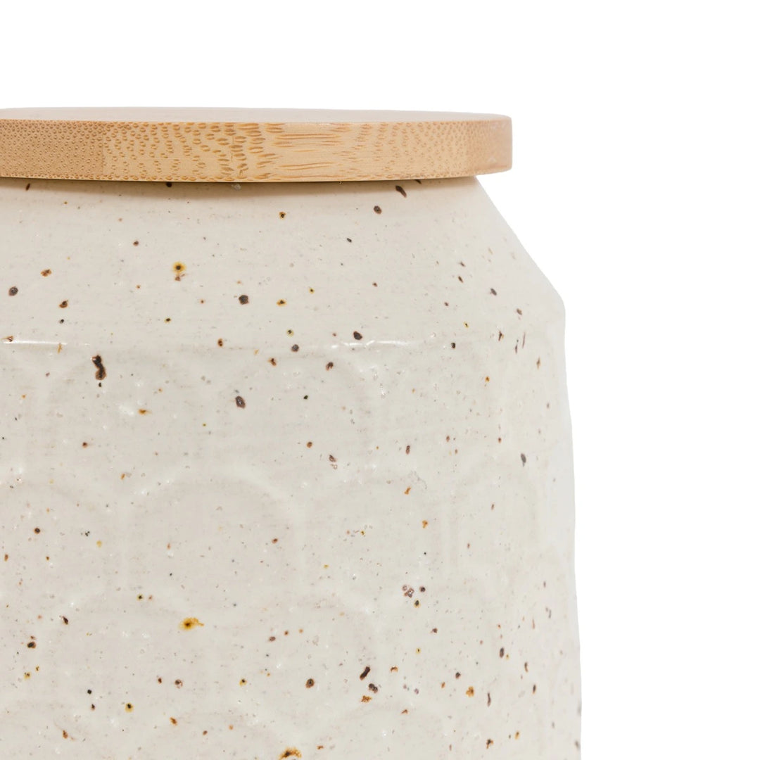 Speckle Ceramic Jar - Natural