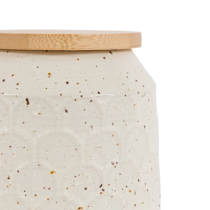 Speckle Ceramic Jar - Natural