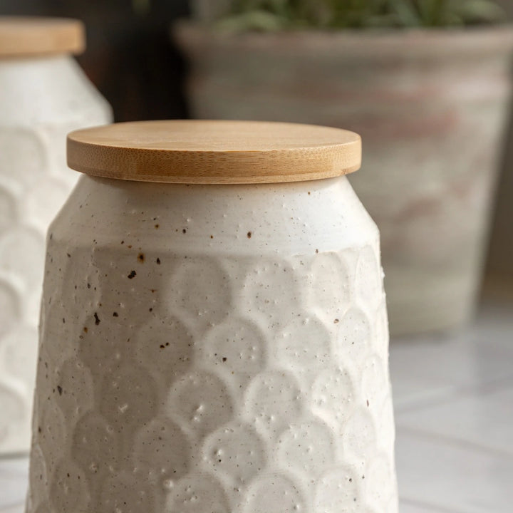Speckle Ceramic Jar - Natural