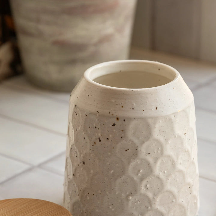 Speckle Ceramic Jar - Natural