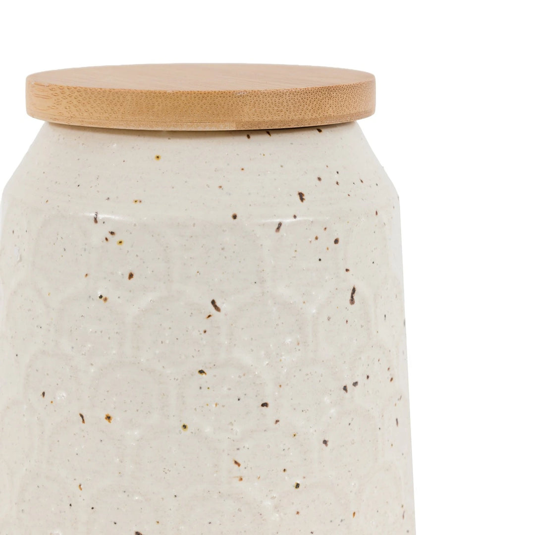 Speckle Ceramic Jar - Natural