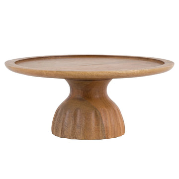 Ridged Mango Wood Cake Stand