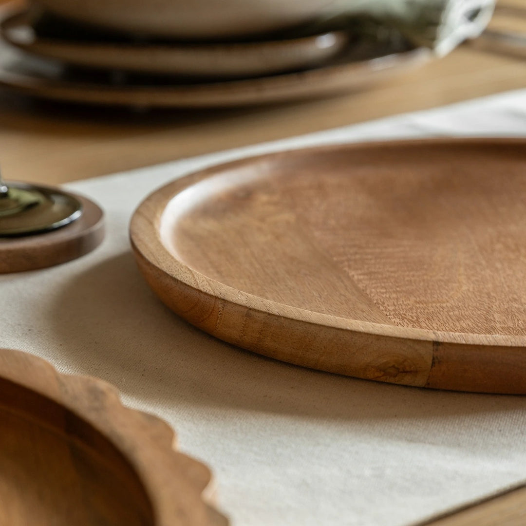 Mango Wood Round Decorative Tray