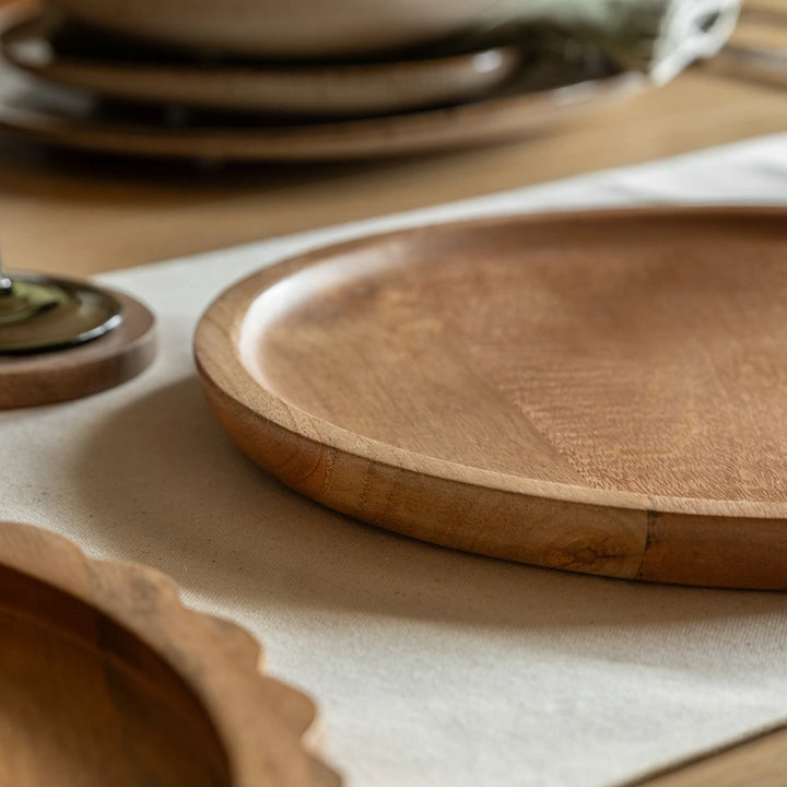 Mango Wood Round Decorative Tray