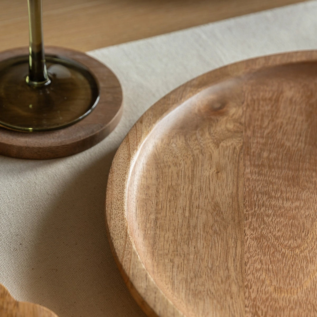 Mango Wood Round Decorative Tray