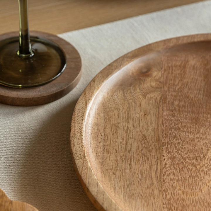 Mango Wood Round Decorative Tray