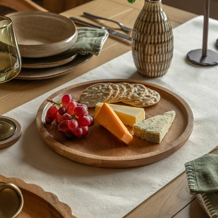 Mango Wood Round Decorative Tray