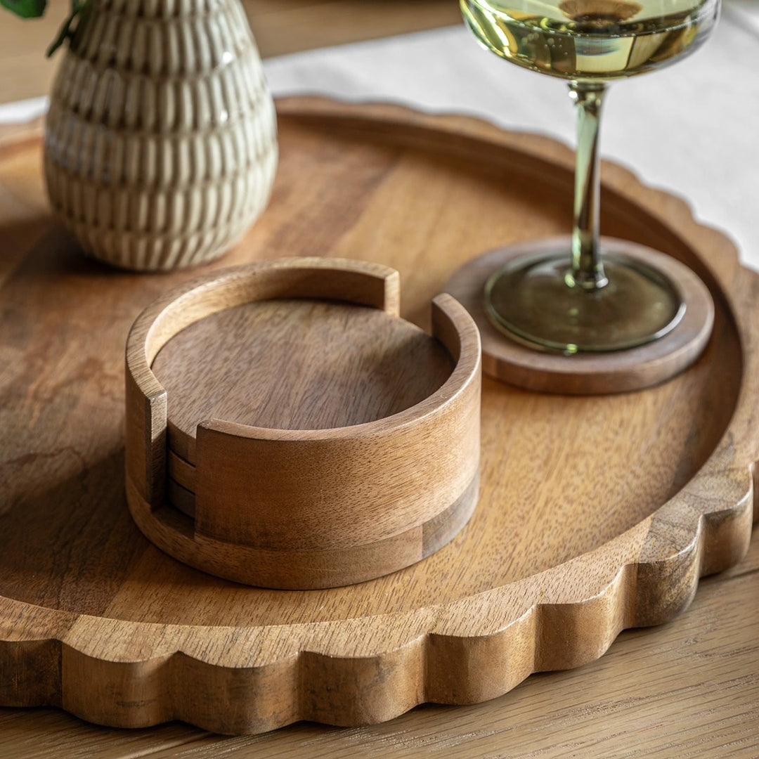 Set of 4 Mango Wood Coasters