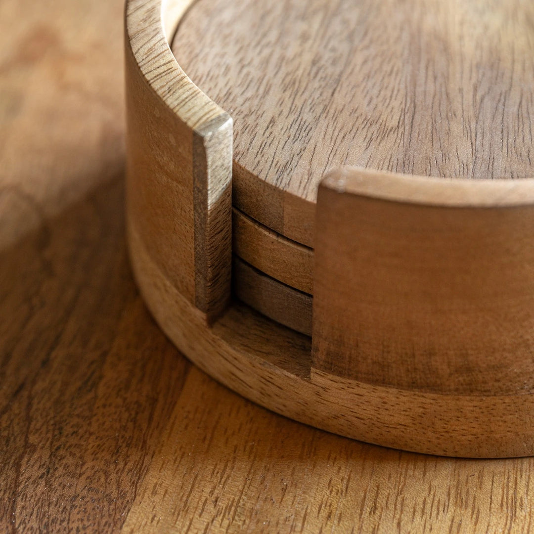 Set of 4 Mango Wood Coasters