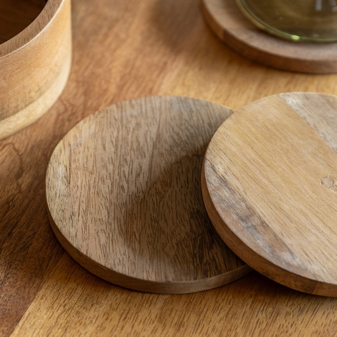 Set of 4 Mango Wood Coasters