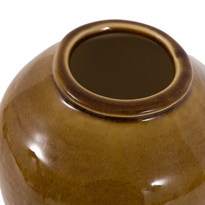 Zelta Crackle Glaze Vase - Caramel