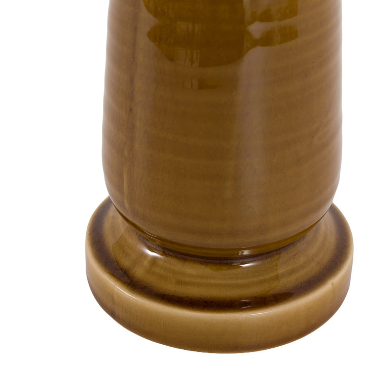 Zelta Crackle Glaze Candlestick - Caramel