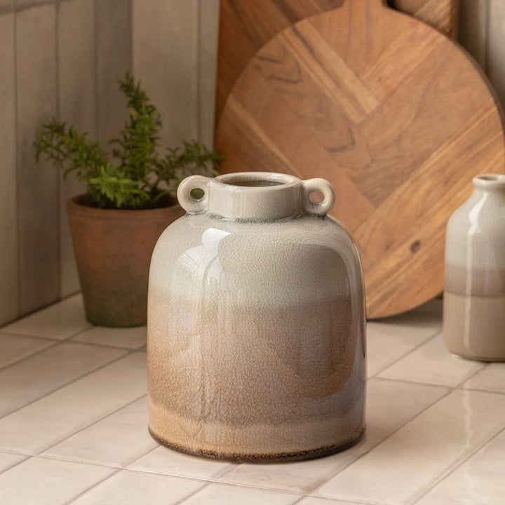 Lara Crackle Glaze Vase - Natural