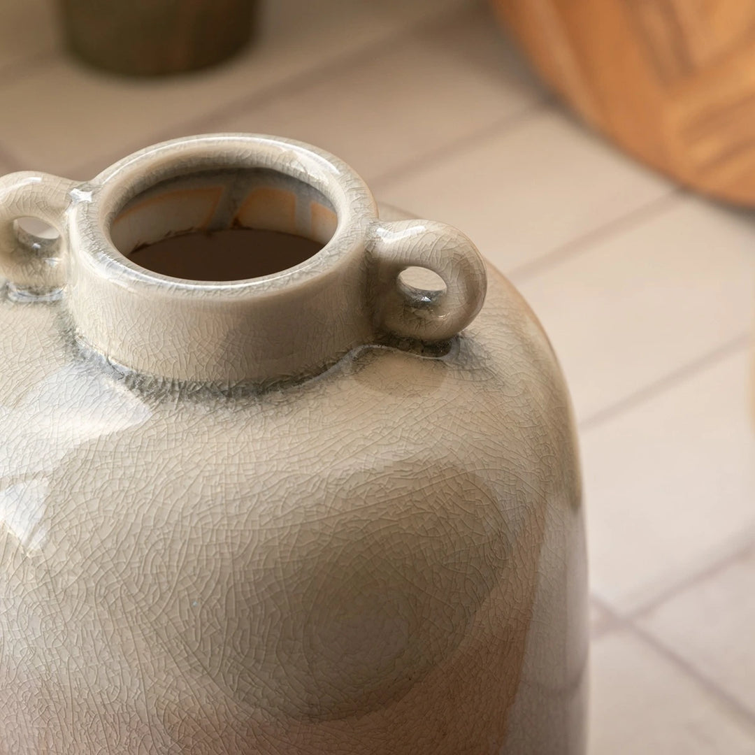 Lara Crackle Glaze Vase - Natural