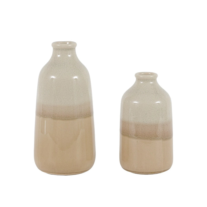 Lara Set of 2 Crackle Glaze Bud Vases