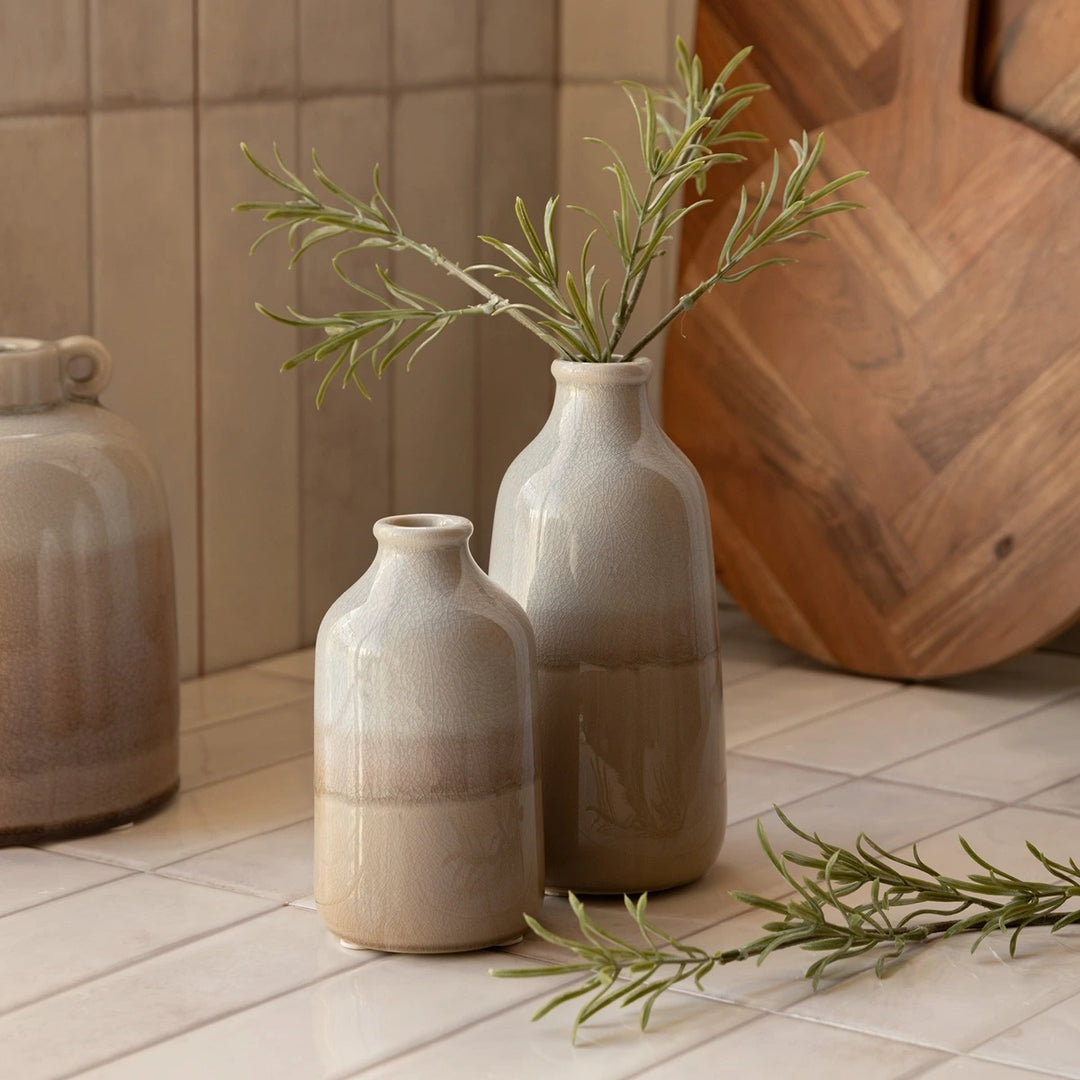 Lara Set of 2 Crackle Glaze Bud Vases