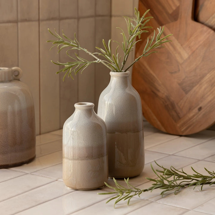Lara Set of 2 Crackle Glaze Bud Vases