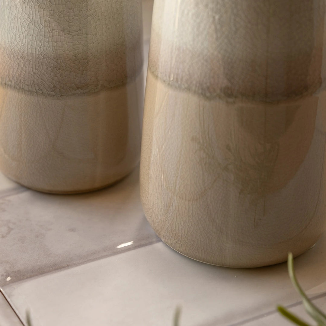Lara Set of 2 Crackle Glaze Bud Vases