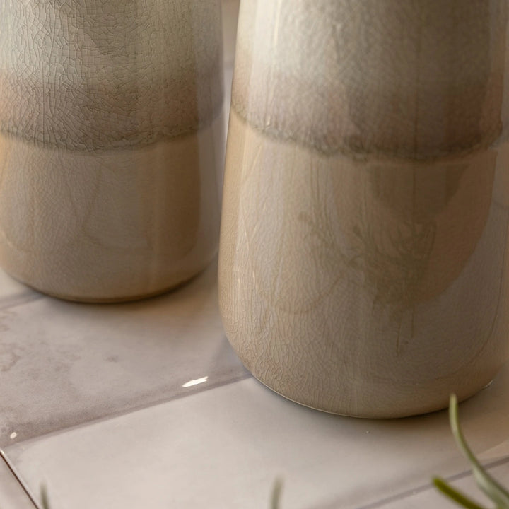 Lara Set of 2 Crackle Glaze Bud Vases