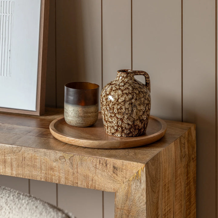 Mikka Ceramic Reactive Glaze Bottle Vase - Brown