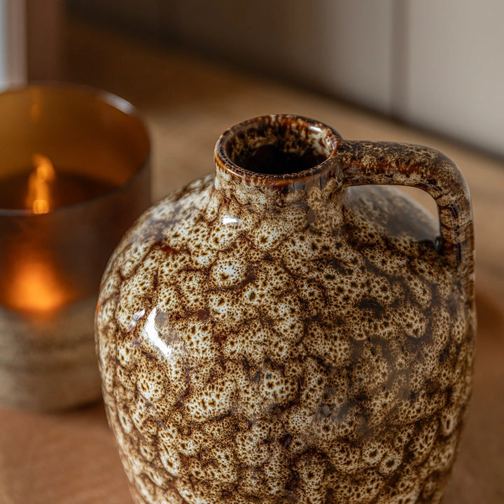 Mikka Ceramic Reactive Glaze Bottle Vase - Brown