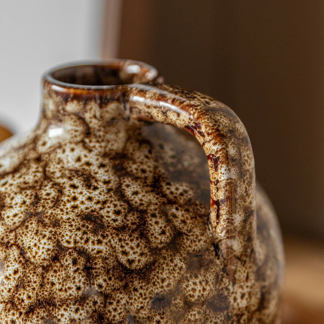 Mikka Ceramic Reactive Glaze Bottle Vase - Brown