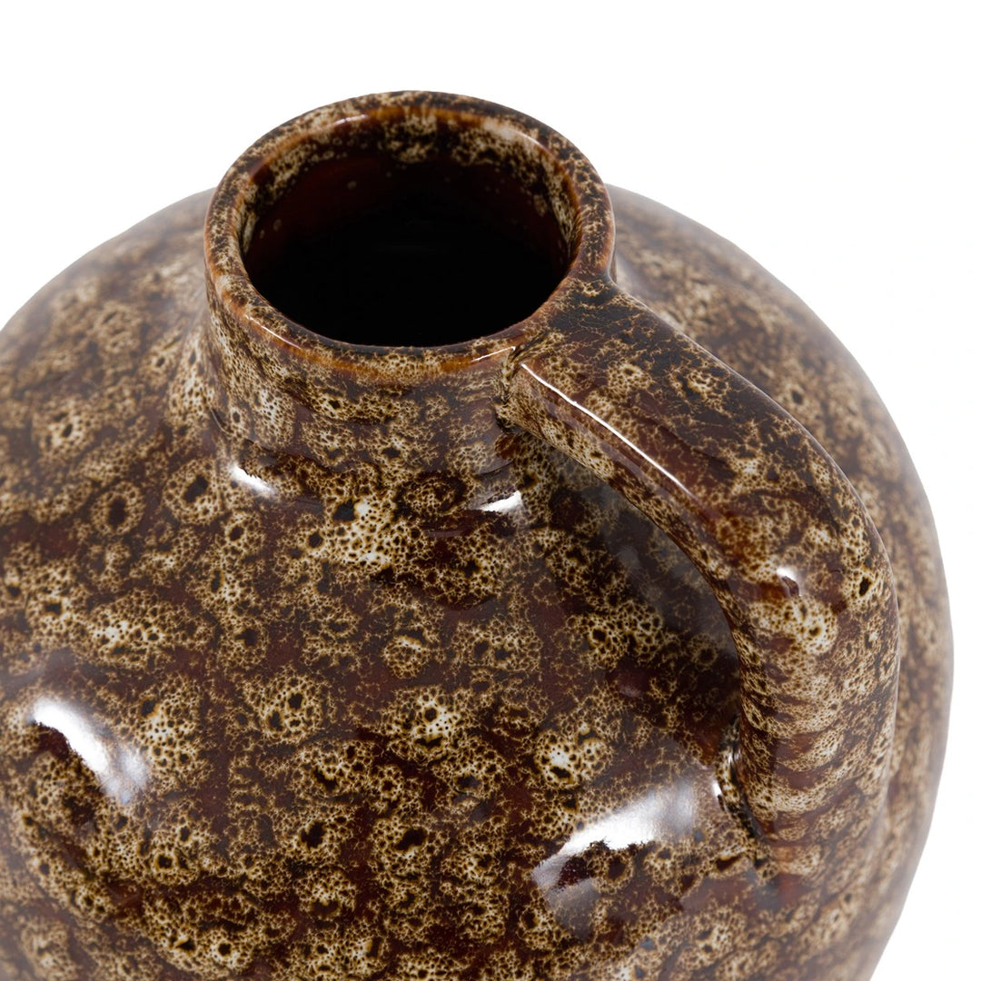 Mikka Ceramic Reactive Glaze Bottle Vase - Brown