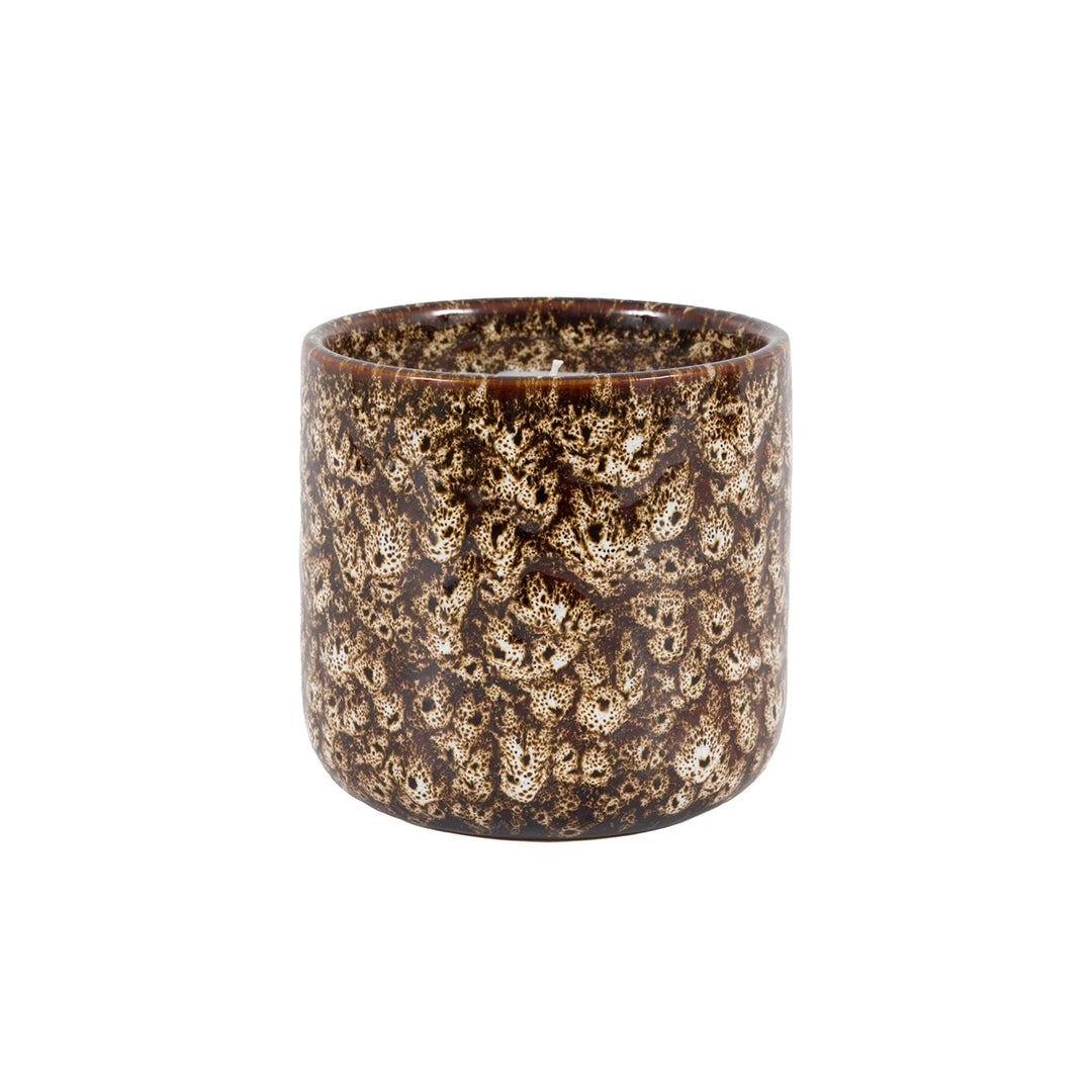 Mikka Ceramic Reactive Glaze Candle - Brown
