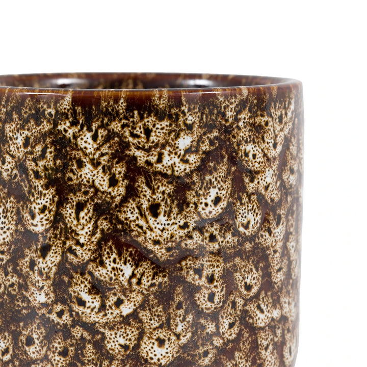 Mikka Ceramic Reactive Glaze Candle - Brown