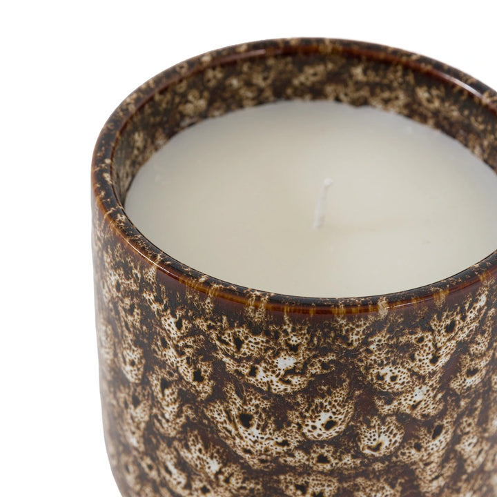 Mikka Ceramic Reactive Glaze Candle - Brown