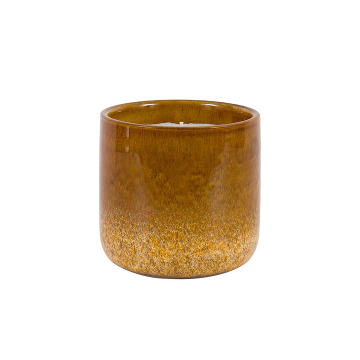 Reactive Glazed Ceramic Candle - Caramel