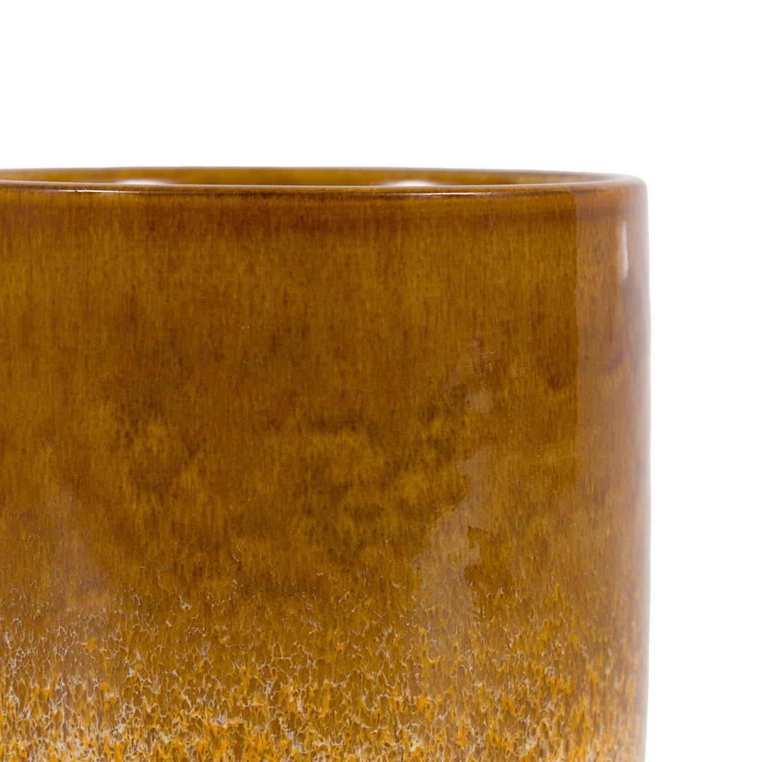 Reactive Glazed Ceramic Candle - Caramel