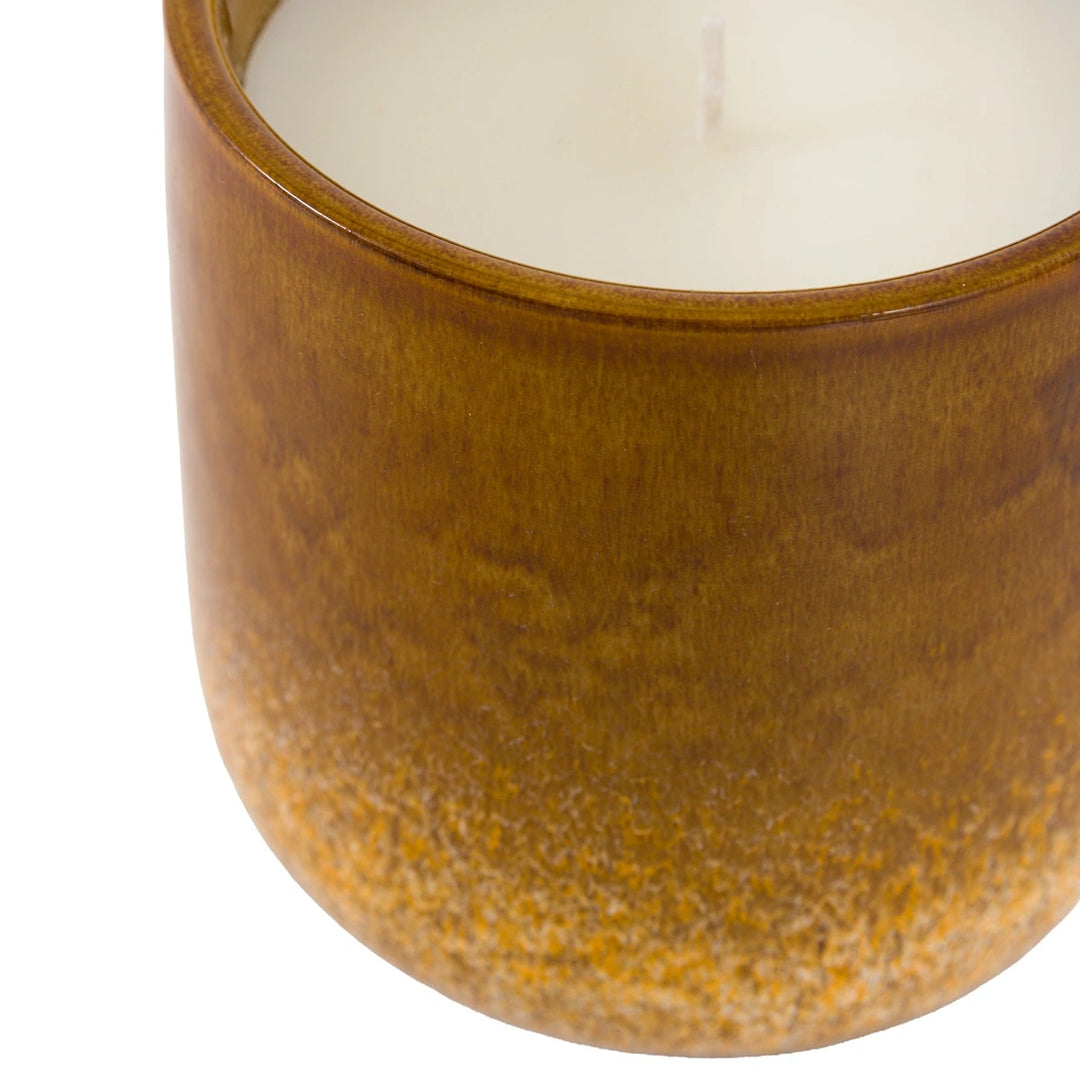 Reactive Glazed Ceramic Candle - Caramel