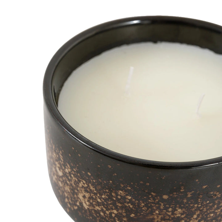 Reactive Glazed Ceramic 2 Wick Candle - Brown