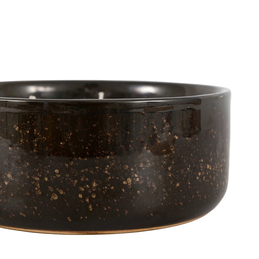 Reactive Glazed Ceramic 3 Wick Candle - Brown