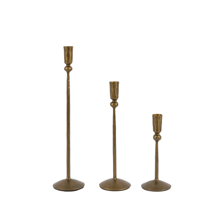 Fargo Set of 3 Metal Candle Sticks - Gold