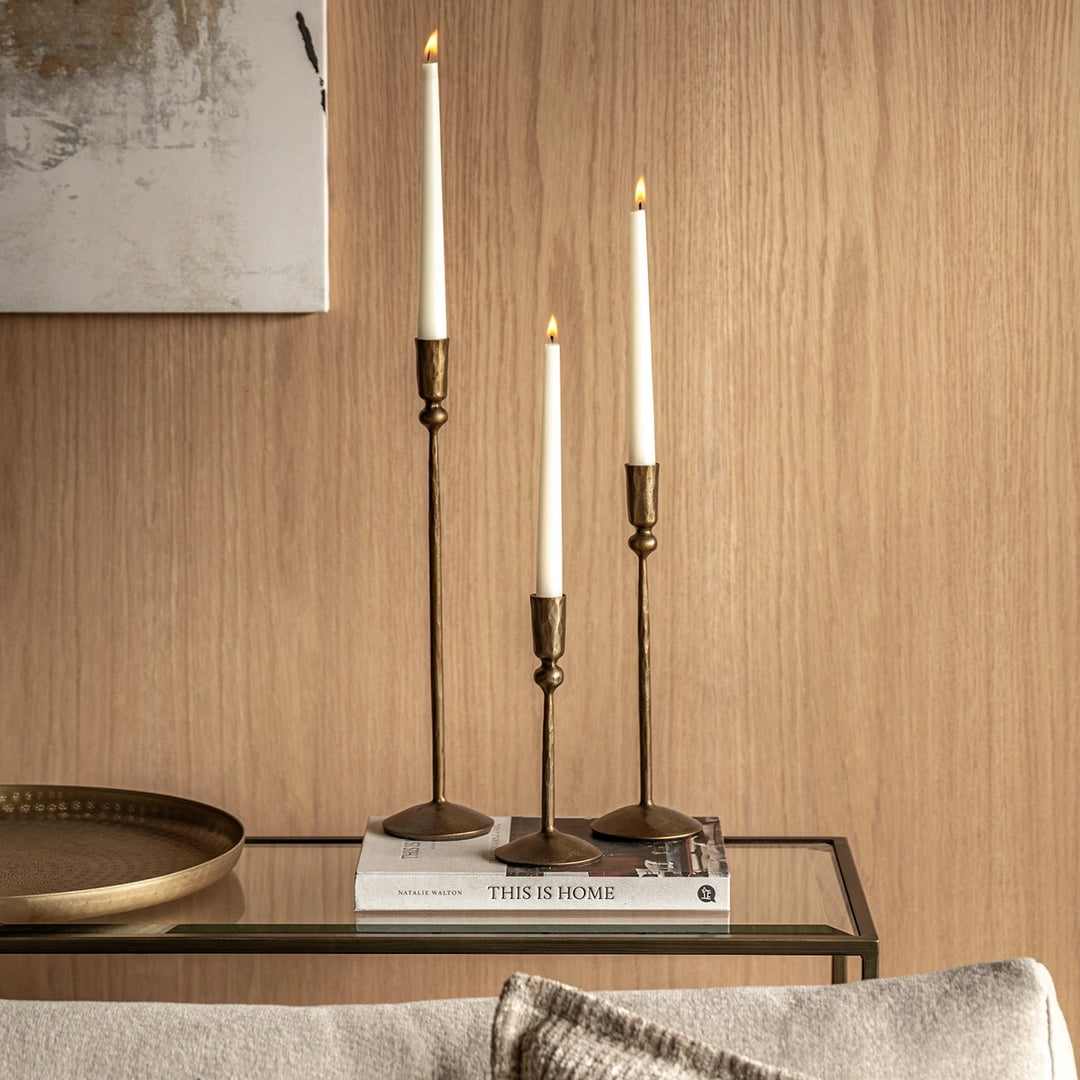 Fargo Set of 3 Metal Candle Sticks - Gold