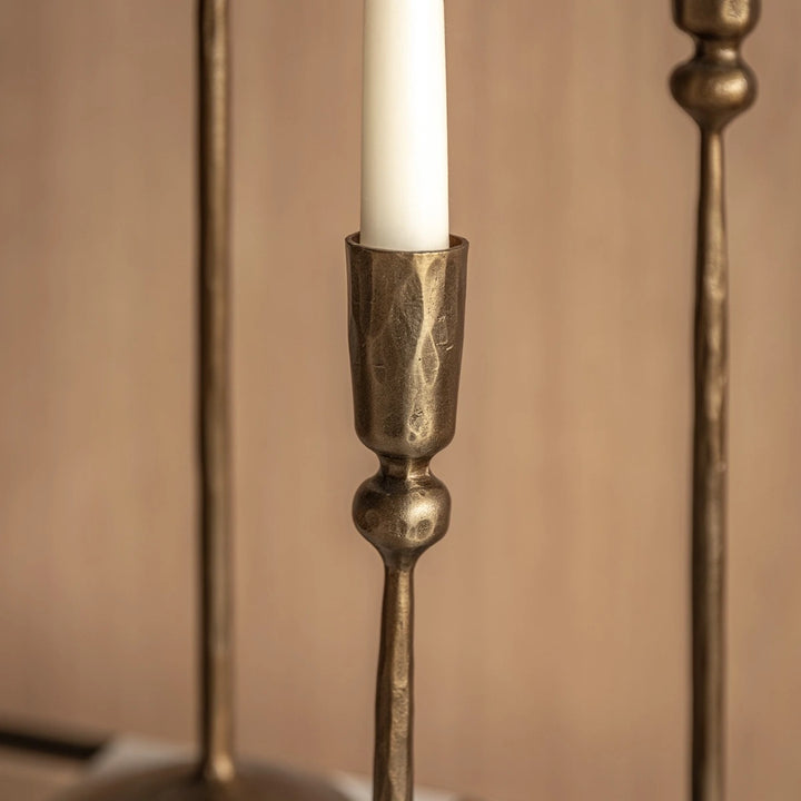 Fargo Set of 3 Metal Candle Sticks - Gold