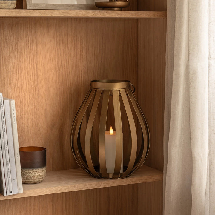 Metal Bulb Lantern - Gold