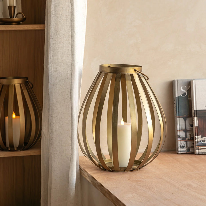 Metal Bulb Lantern - Gold